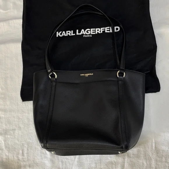 Karl Lagerfeld Sleek Black Tote Bag - Picture 1 of 8